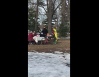 Guy wears robin costume to park 