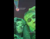 Woman rides and records herself on tower drop ride