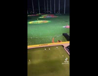 Collab VIBES - Girl swings golf club and falls into net