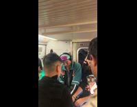Collab Subway Creatures - DJ perform in subway train lights flicker part 2
