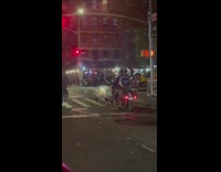 Man on motorcycle with captain america shield