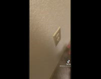 Mom takes babies hand out from outlet