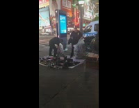 Cops puts persons stuff inside bag  
