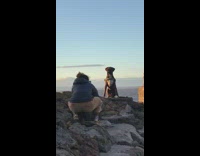 Dog beach rocks windy photo shoot sunset