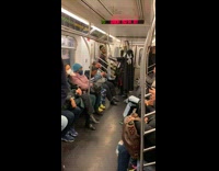 Collab WINY - Person in medieval armor ride subway train