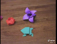 Animal origami paper comes to life on the table