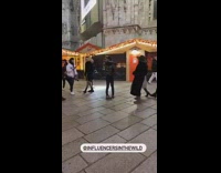 Group people walk street LED light tents