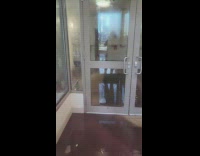 Office with holiday decor floods 