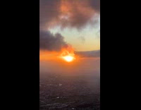 Clouds over sunrise looks like on fire
