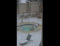 Two women bikini mini pool selfie bonnet