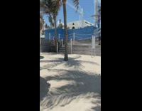 Girl lay on beach soldiers meeting windy