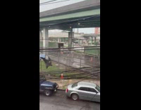 Collab WINY - Engine cover of truck fell from bridge accident