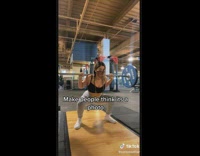 Girl freezes while lifting weight photo video 