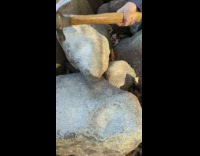 Different rocks hit with a hammer and produces different sound