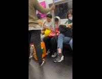 Collab winy - Woman ride train hand feed guinea pig