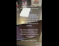 Guy orders ubereats and picks up food himself to get a refund 