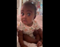 Collab ClipsIG - Baby girl reacts to mom weird laugh