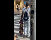 Collab WINY - Man white shirt Carries Pet Lizards with Miniature Wings on Them