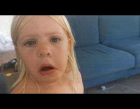 Girl cry because chicken eat her food