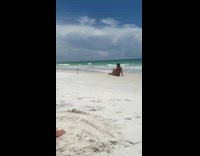 Collab IITW - Woman bikini with hat poses at beach