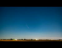 Time lapse comet descend into the horizon