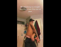 Guy practices straight dance moves