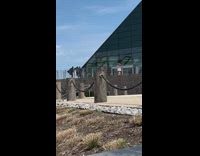 3 men suit and tie dance metal railings 