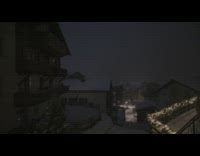 Time lapse mountains become visible snow houses