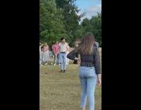 Guy gets hit in head with persecco bottle on accident