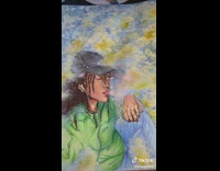 Woman paints herself 