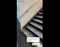 Broken pipes leaks water on subway station