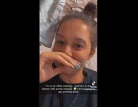 Girl films herself while guy yells at animals