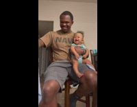 Baby Laughs Hysterically as Man Shakes Towel