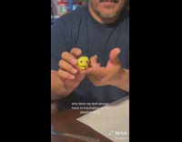 Dad makes creatures with faces out of playdoh 