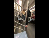 Collab Subway_Creatures - Man Jigsaw mask stretches inside the train