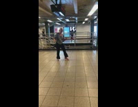 old woman ponytail dance