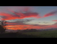 Sunrise view of the clouds from the fields
