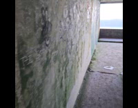 Beautiful lake view from graffiti filled abandoned hotel