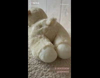 Brown white dog humps sheep lamb toy 