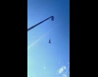 Girl bungee jumps drops loses phone screams 