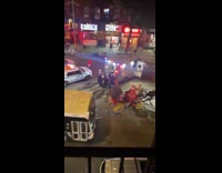 Guy takes video with ambulance at new york city