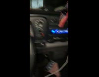 Guy crashes his car into semi on street