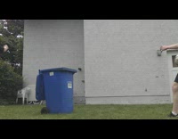 Guy kicks soccer ball breaks light fail