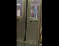 Man Pushes Open Sidewards Subway Train Door