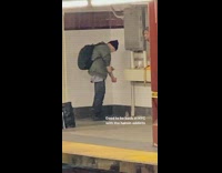 Man shoots heroin and puts a needle into arm in subway station