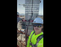 Construction worker works early while girlfriend sleeps