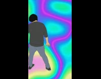 Guy dances with animation 