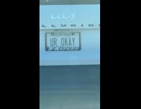 KIA Telluride SUV with UR OKAY license plate