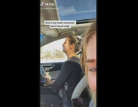 Main character best friend catie cries car