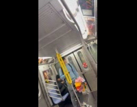 Water dripping from subway train ceiling